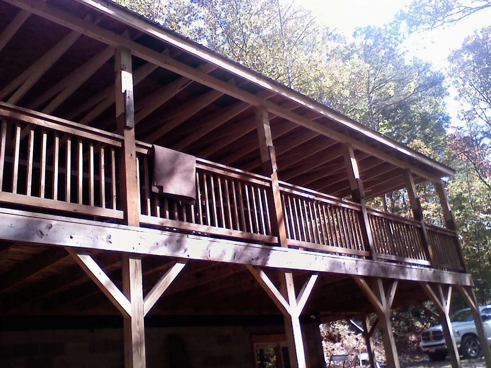 Timber framing under a new elevated porch and deck — Roof Leak Repair in Murphysboro by Roofing Brothers